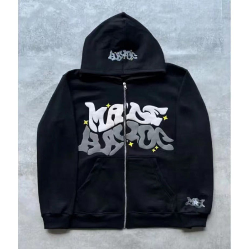 Damen Kapuzenjacke Lässiger Schnitt Graffiti Print Eveloria