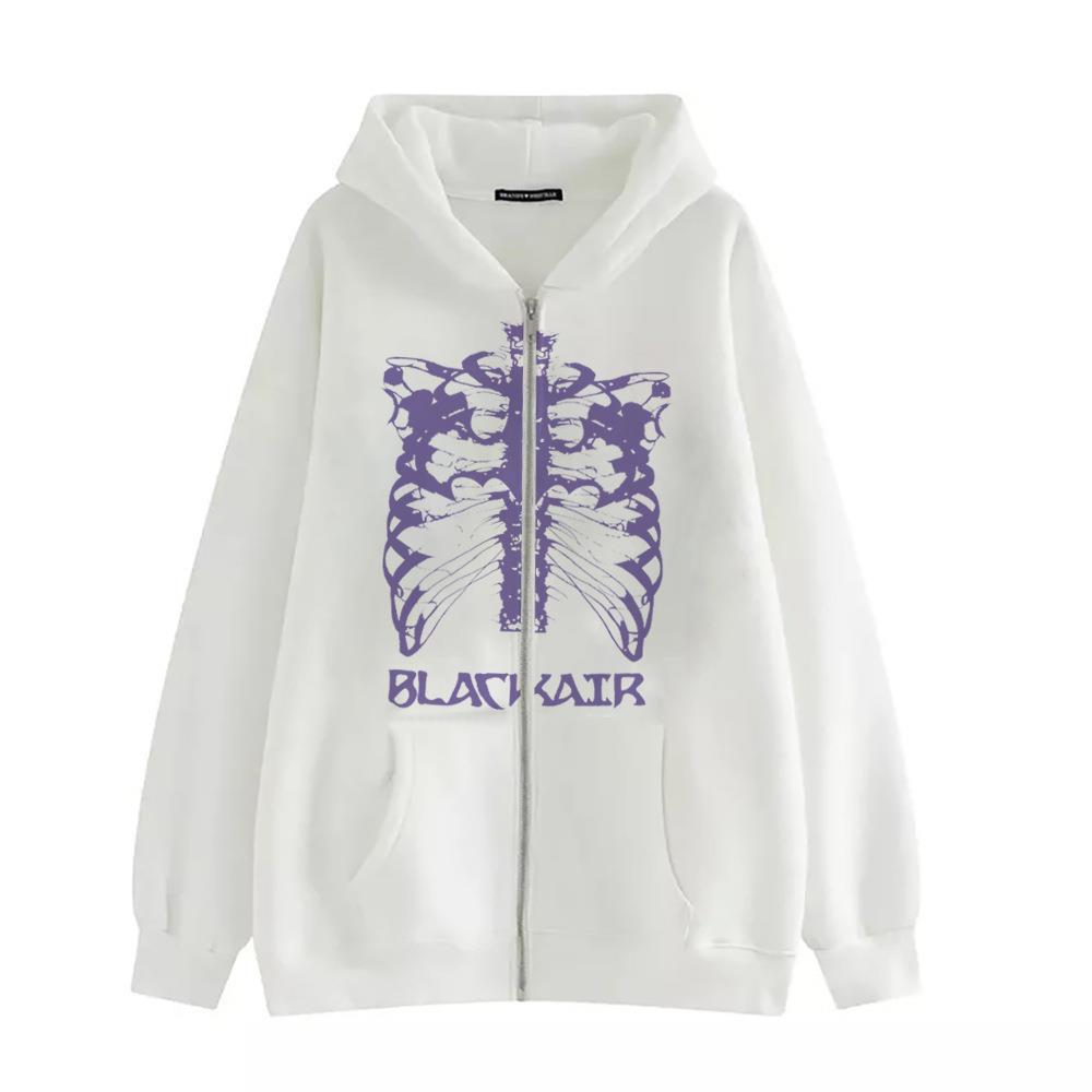 Damen Kapuzenjacke Skelett-Design Eveloria