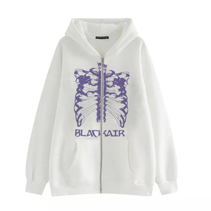 Damen Kapuzenjacke Skelett-Design Eveloria