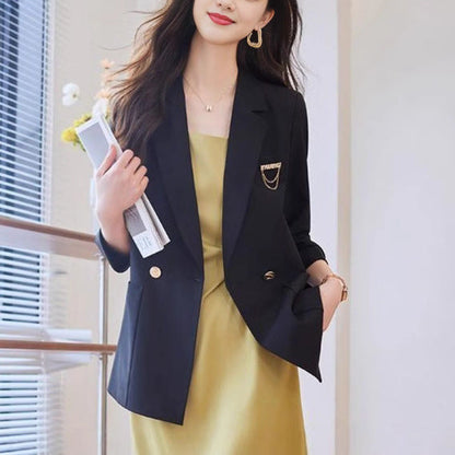 Damen Blazer Modisch Elegant Knöpfe Eveloria