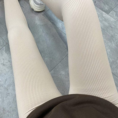 Damen Leggings Rippdesign Hochwerdig mit hohem Bund Eveloria