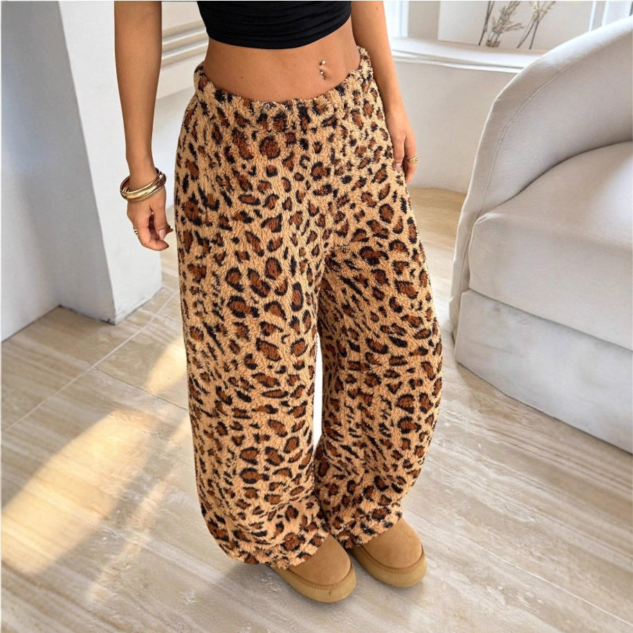 Damen Leoprint-Hosen Lässig Eveloria - Eveloria