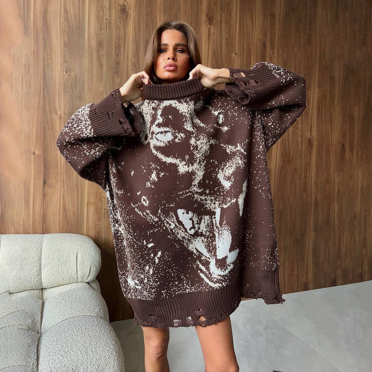 Damen Oversized Pullover Farbverlauf Eveloria - Eveloria