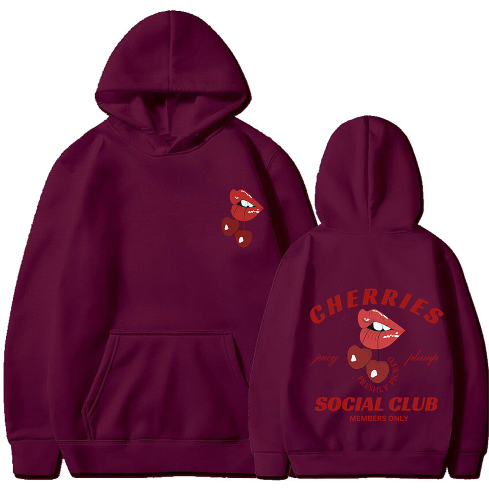 Damen Kapuzenpullover Kirschen-Design Eveloria