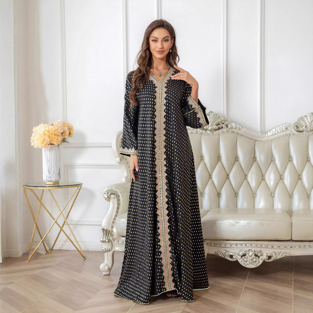 Damen Maxi-Kleid Kaftan-Stil mit Verzierungen Eveloria - Eveloria