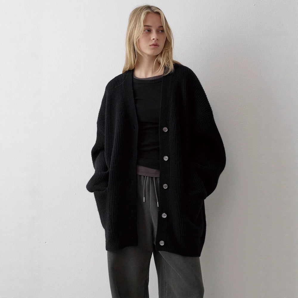 Damen Grobstrickcardigan Übergroße Ärmel Eveloria