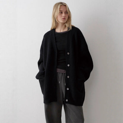 Damen Grobstrickcardigan Übergroße Ärmel Eveloria