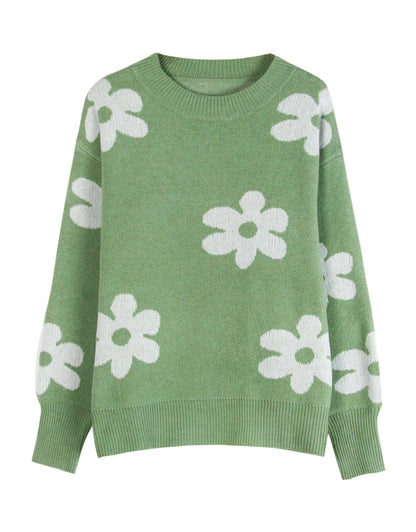 Damen Pullover Florales Design Lässiger Schnitt