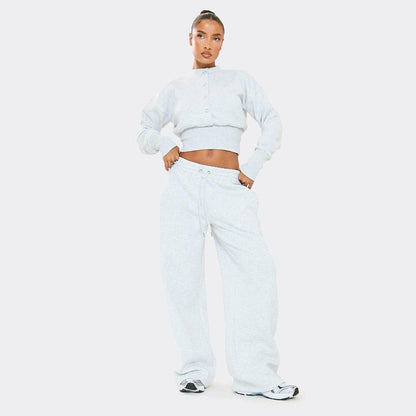 Eveloria Damen Sportset Cropped Sweatshirt und Trainingshose