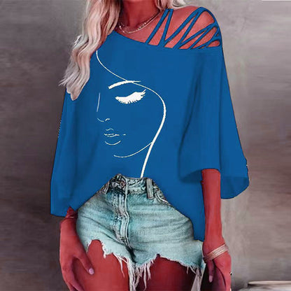 Eveloria Damen Print T-Shirt Lässig Lockeres Design