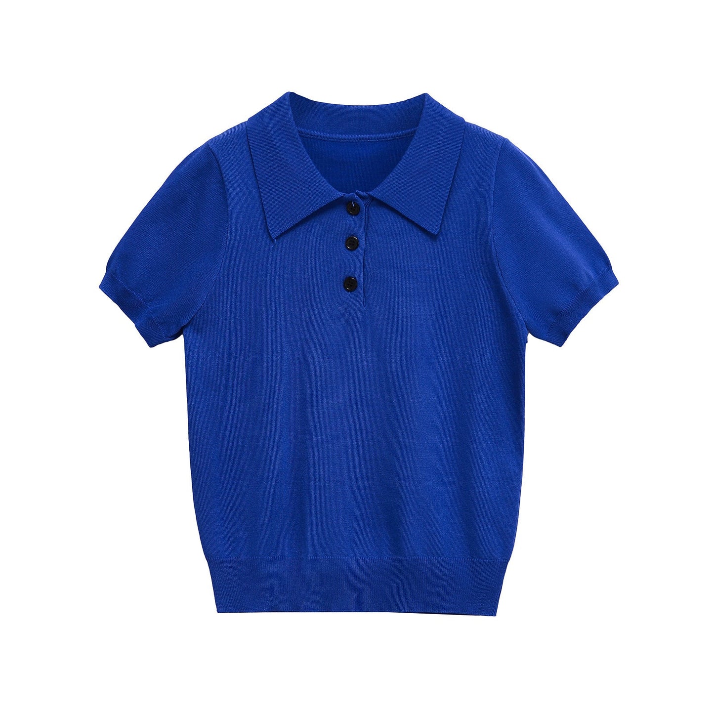 Damen Poloshirt Kurzärmelig Klassische Knöpfe Eveloria