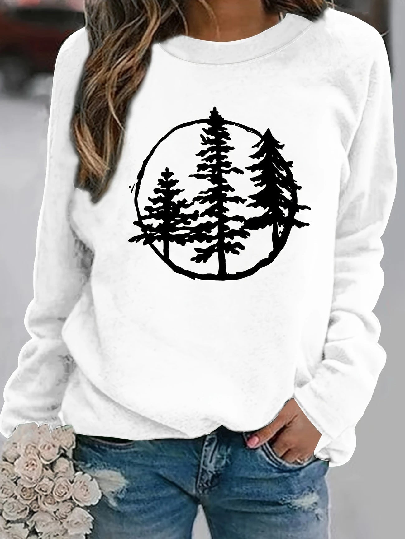 Damen Sweatshirt Cool Naturmotiv Lässiger Schnitt
