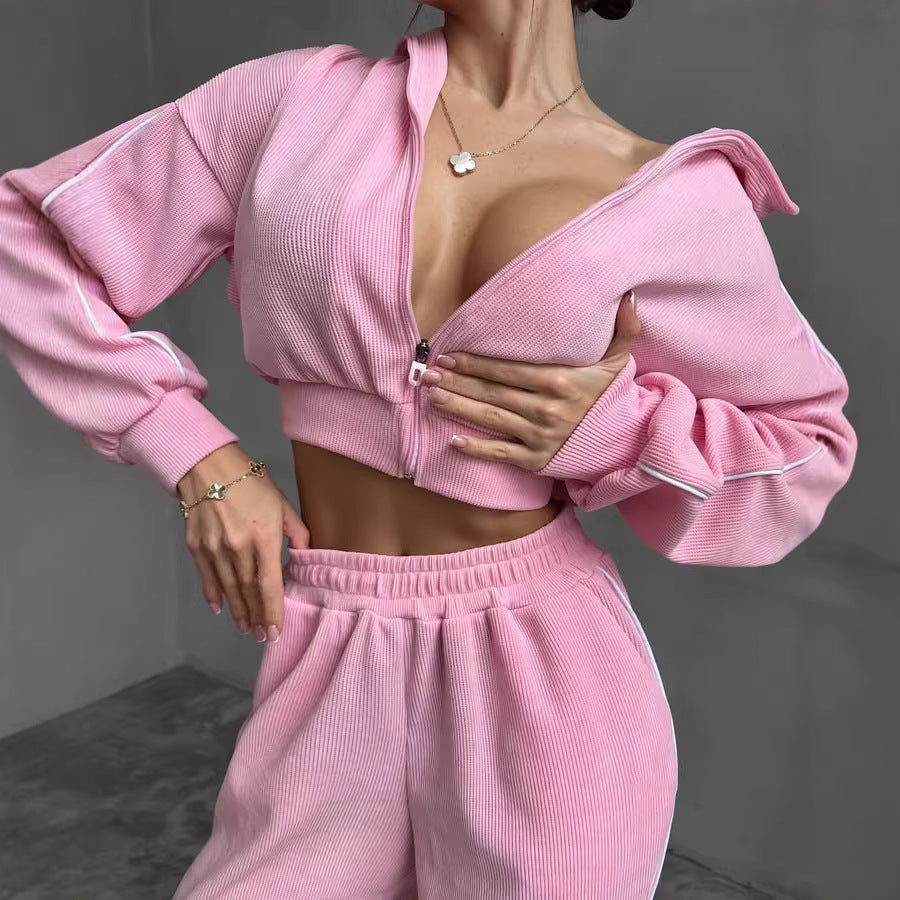 Damen Loungewear-Set Kapuze Weite Passform Eveloria