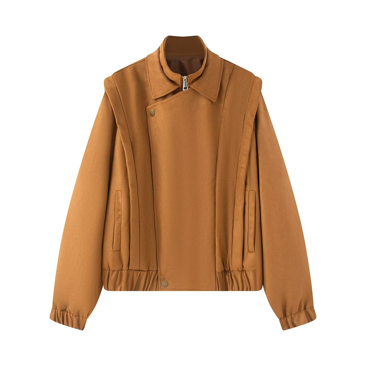 Damen Übergangsjacke Asymmetrisch Bequem Eveloria