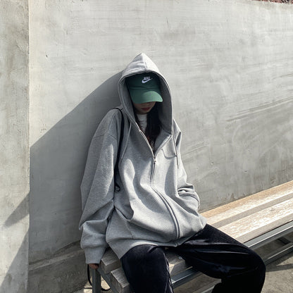Damen Übergroßer Kapuzenpullover mit Taschen - Eveloria