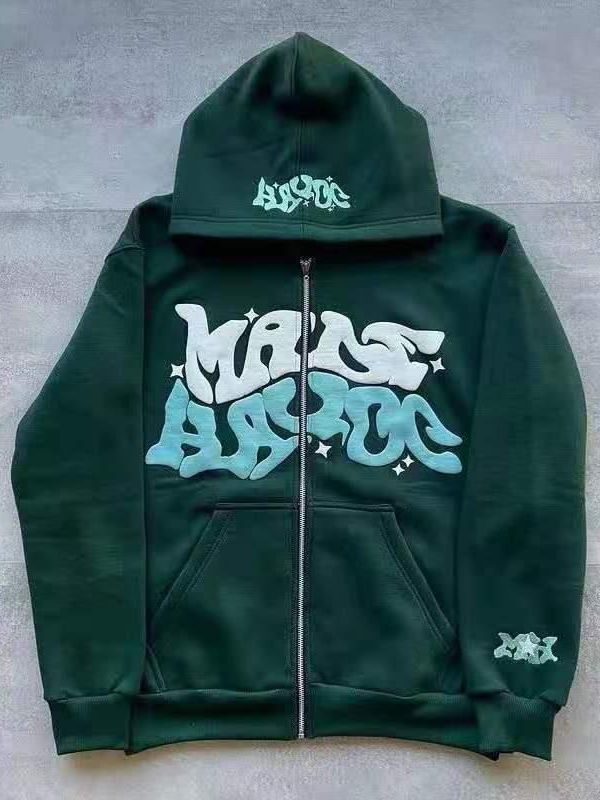 Damen Sportjacke Graffiti-Stil Kapuzenjacke Grau Eveloria