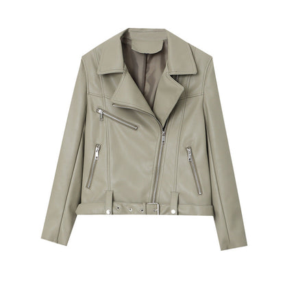 Damen Bikerjacke Kunstleder Tailliert Eveloria