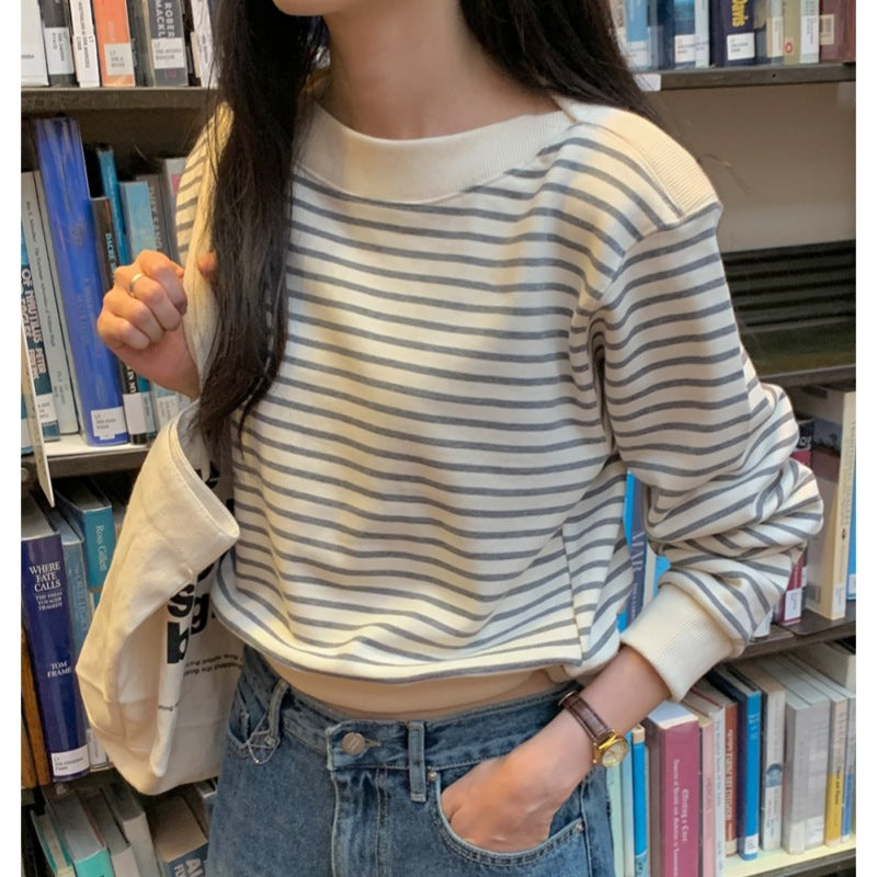Damen Sweatshirt Gestreift Lässig von Eveloria