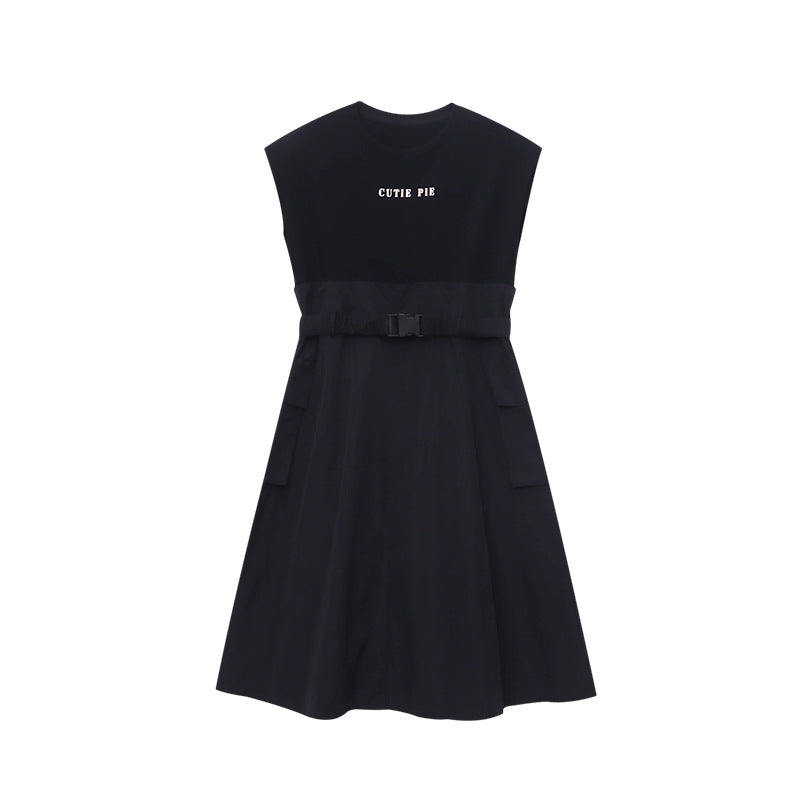 Damen Kleid mit Gürtel und Taschen Eveloria