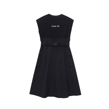 Damen Kleid mit Gürtel und Taschen Eveloria