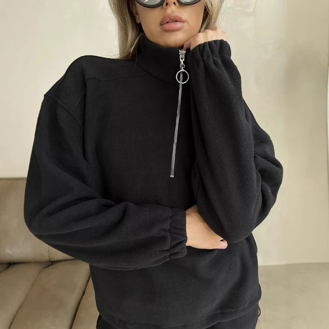 Damen Sportset Sweatshirt Jogginghose Tunnelzug Grau Eveloria