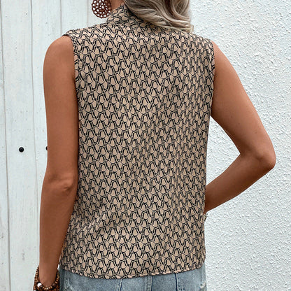Damen Ärmelloses Wickeldesign Muster Eveloria