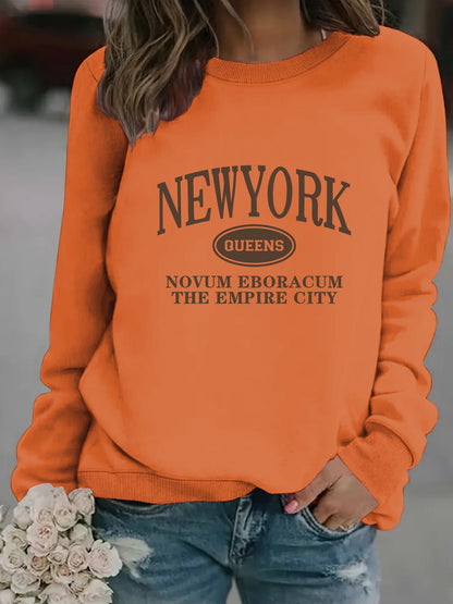 Damen Sweatshirt New Yorker Schriftzug Eveloria