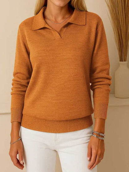 Damen Pullover Polo-Stil Eveloria Hochwertig