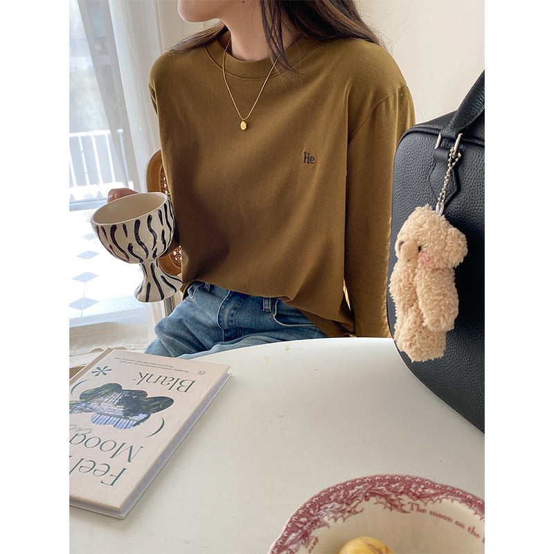 Damen Langarmshirt Lässig Minimalistisch Eveloria