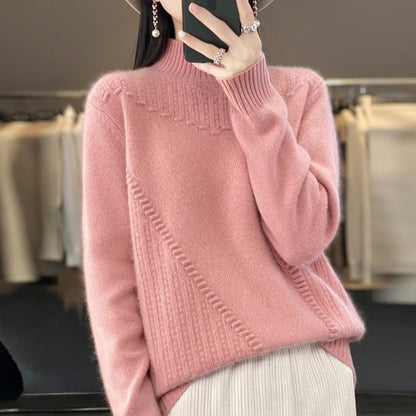 Damen Strickpullover Strukturiert Asymmetrisch Eveloria - Eveloria