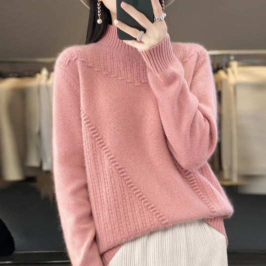 Damen Strickpullover Strukturiert Asymmetrisch Eveloria - Eveloria