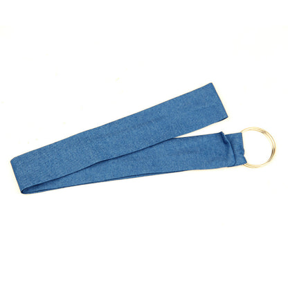Damen Denim Hemd mit Taschen und Taillengürtel Blau