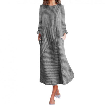 Damen Maxikleid Asymmetrisch Mit Taschen Eveloria