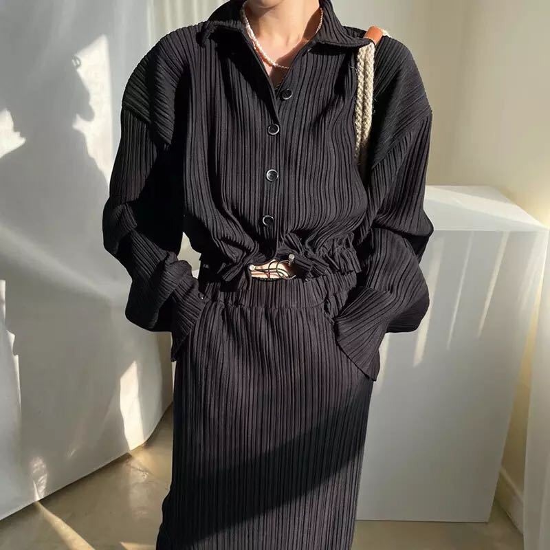 Damen Langarmkleid Tailliert Strukturstoff Elegant