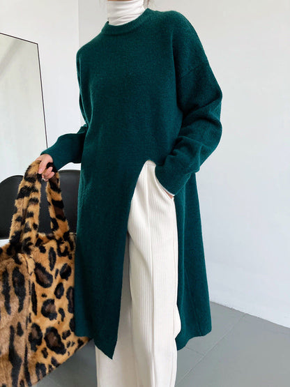 Damen Strickpullover Langärmlig Rundhalsausschnitt Elegantes Design