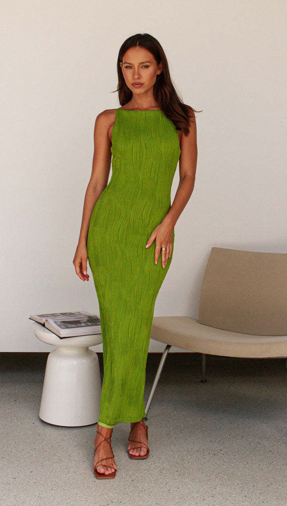 Damen Maxikleid Rippdesign Figurbetonend Eveloria