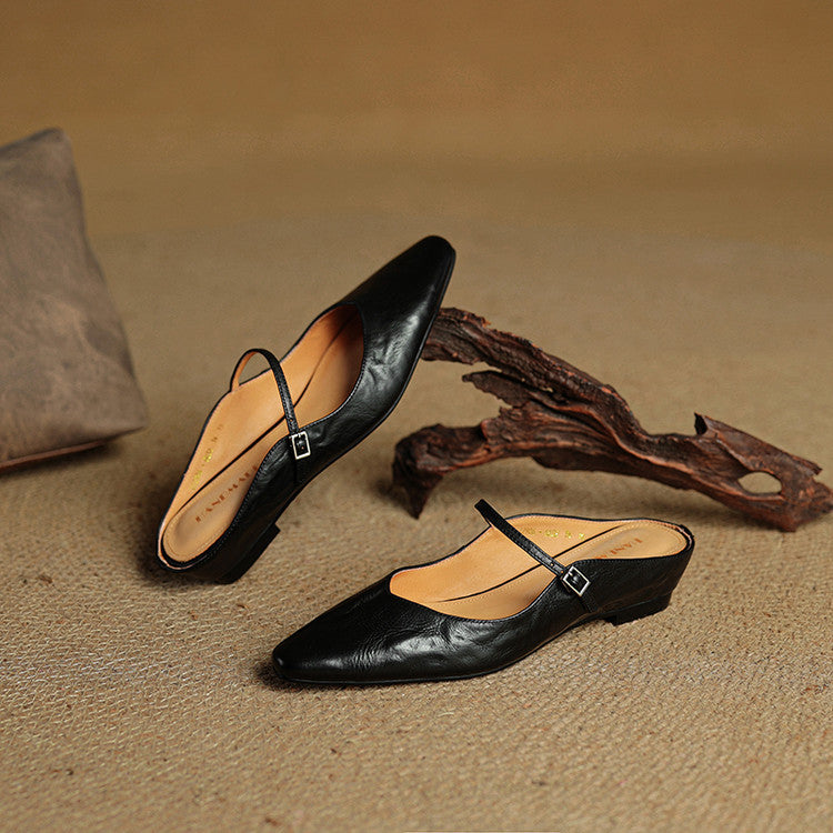Damen Slipper Echtes Leder