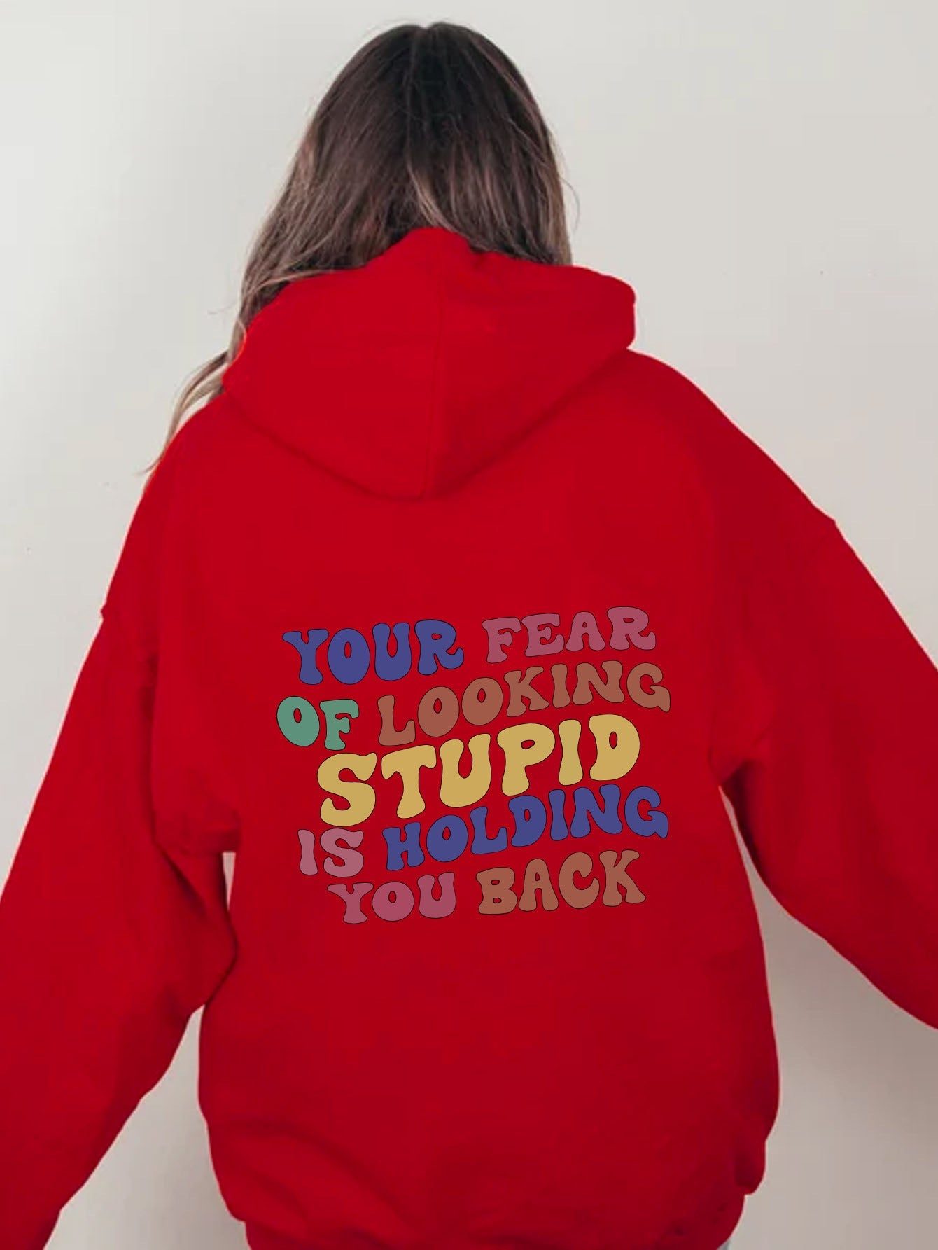 Damen Kapuzenpullover Inspirierender Statement-Druck