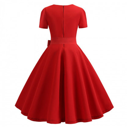 Damen Swingkleid mit Knopfleiste und Taillengürtel Eveloria