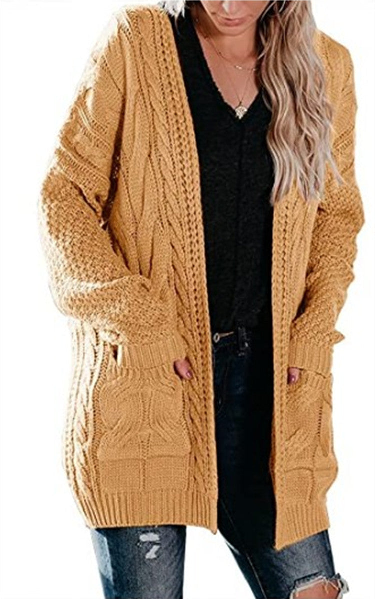 Damen Grobstrick-Cardigan mit Taschen und Strukturdesign Eveloria