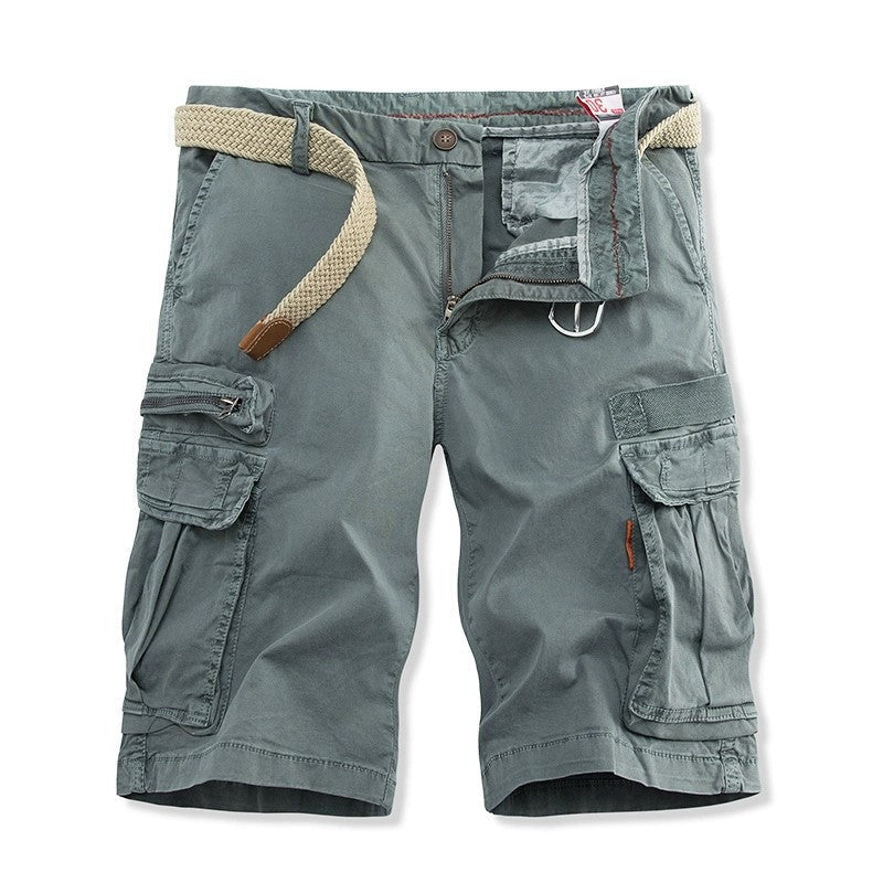 Herren Cargo-Shorts Robust Mit Multi-Taschen Olivgrün Eveloria
