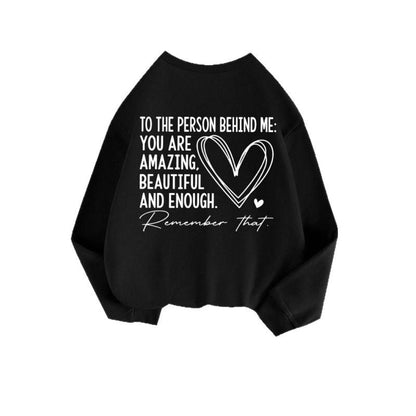 Damen Sweatshirt Lässig Inspirierendes Motiv Grau Eveloria
