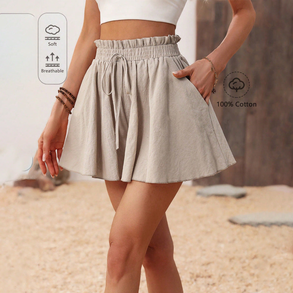 Damen Minirock Elastischer Bund A-Linie Eveloria