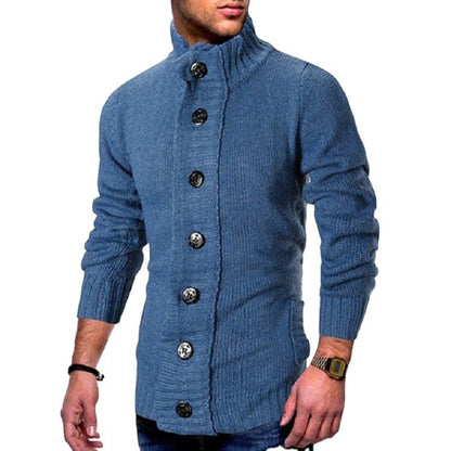 Herren Strickjacke Hochkragen Komfortabel
