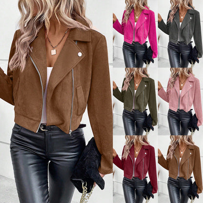 Damen Wildlederjacke Kurz Eveloria - Eveloria