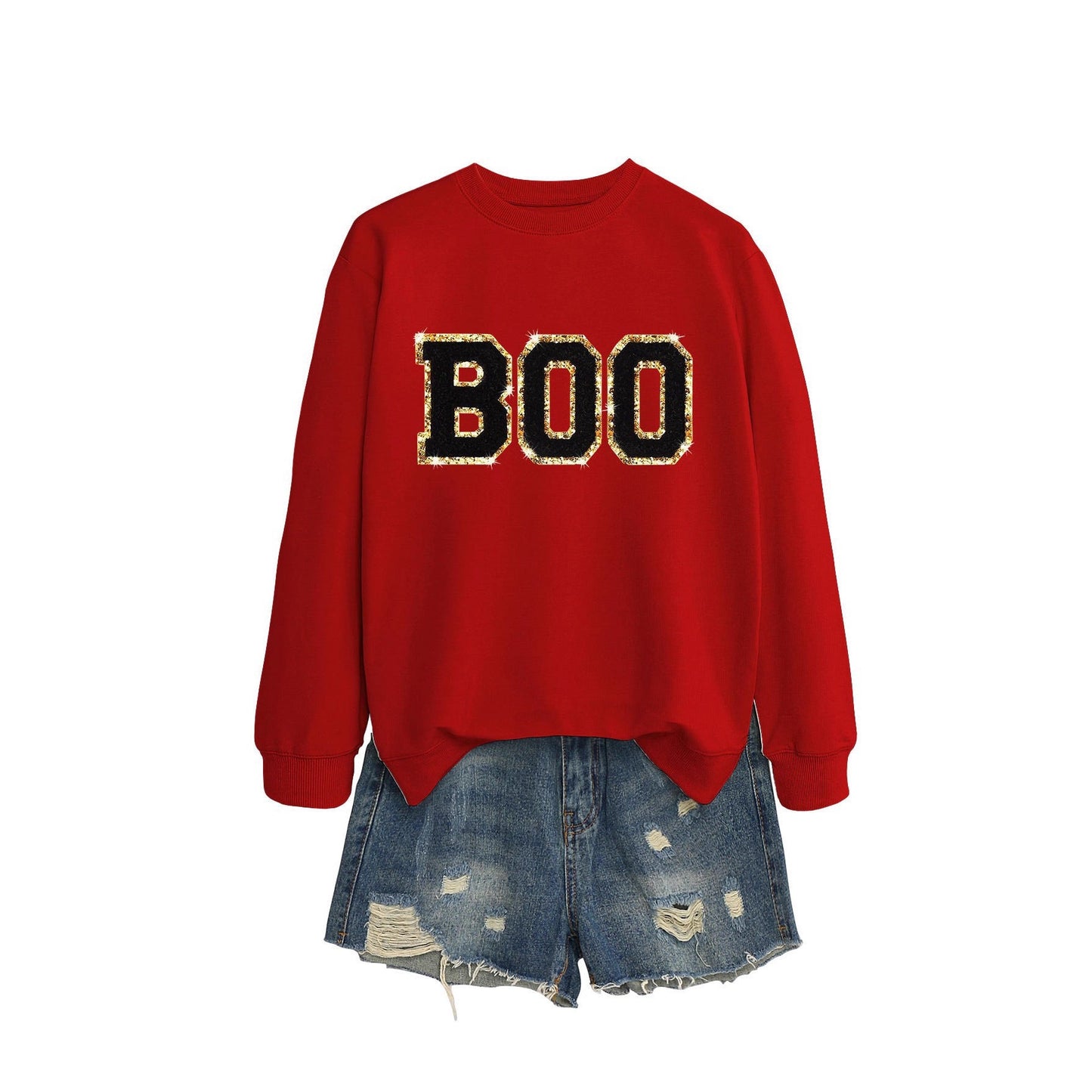 Damen Sweatshirt Glitzer Aufdruck Eveloria