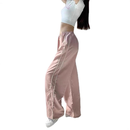 Damen Sport-Hose Weites Bein Elastischer Bund Eveloria