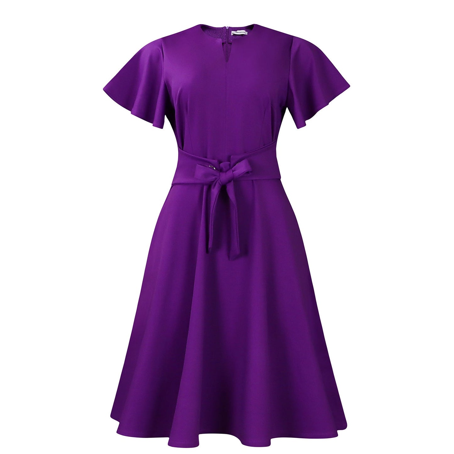 Damen Wickelkleid Sommer Leicht Taillengürtel Eveloria