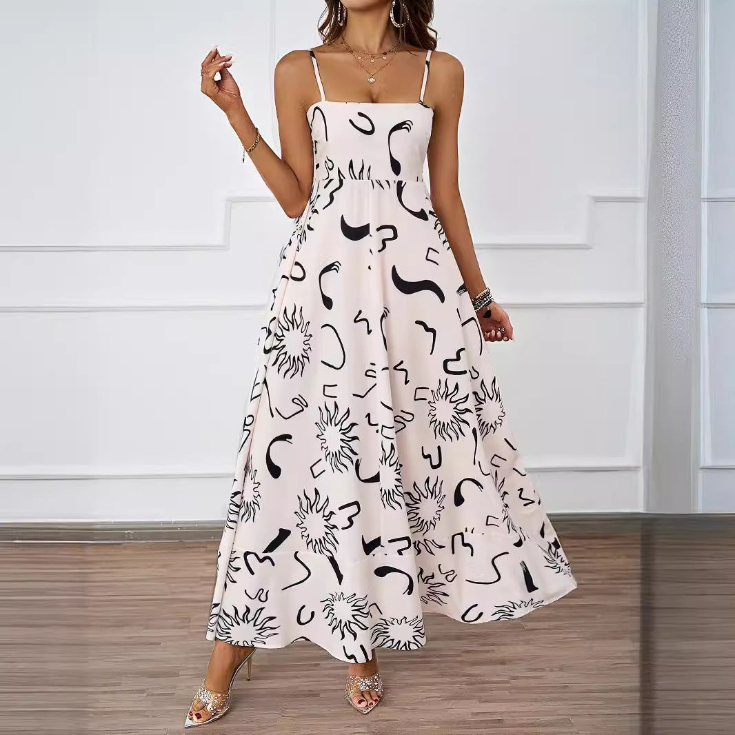 Damen Maxikleid Grafisches Muster Eveloria