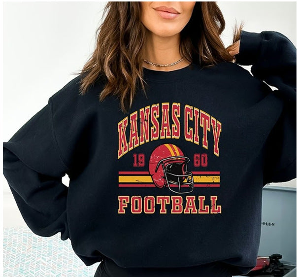 Damen Oversized Sweatshirt Football Motiv Eveloria